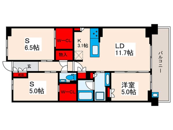 ドゥーエ町屋の物件間取画像